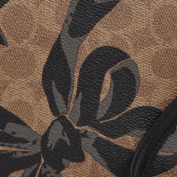New COACH Mini Rowan File Bag In Signature Canvas With Bow Print - Picture 7 of 10